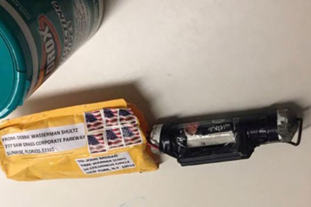 The apparent pipe bomb that was sent to CNN’s office in New York. Photo: CNN