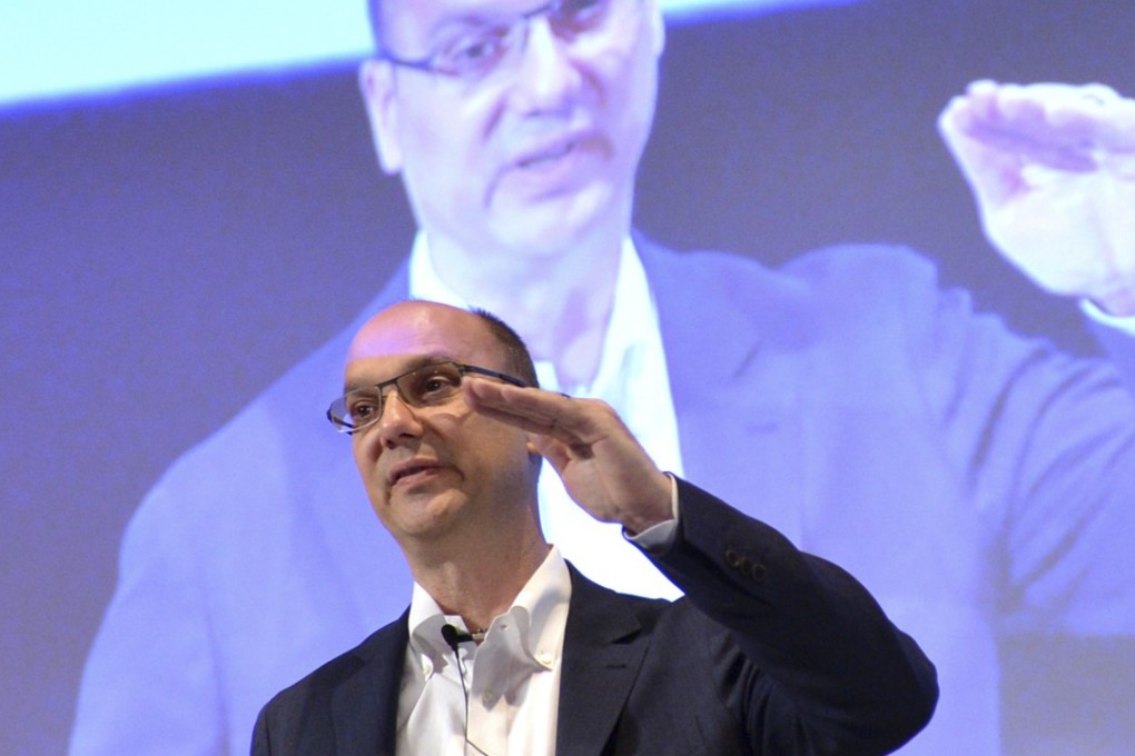 Andy Rubin, Google senior vice-president for mobile, speaks at a conference in Tokyo in 2013. Photo: Agence France-Presse