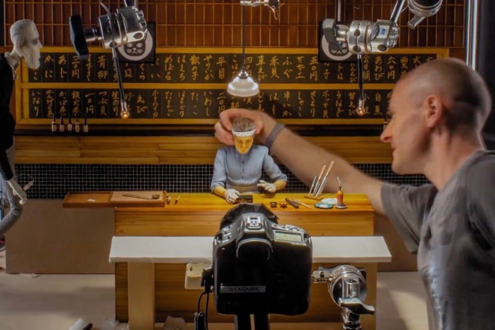 Animator Tim Allen on the set of Isle of Dogs.