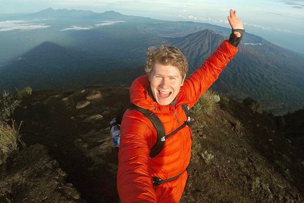Harry Tabor atop a mountain in Indonesia. He has always been an avid hiker but hopes to take trail running more seriously now he is in Hong Kong. Photo: Handout