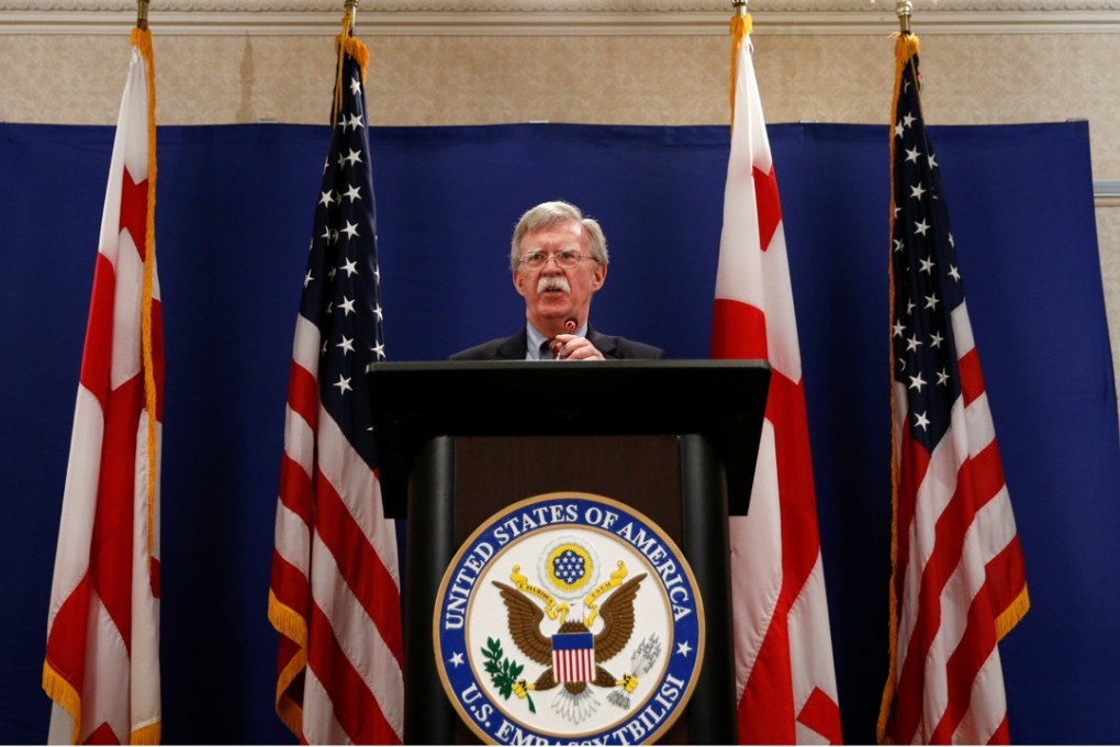 US National Security Adviser John Bolton speaking during a news briefing following meetings with Georgian officials in Tbilisi on October 26, 2018. Photo: Reuters