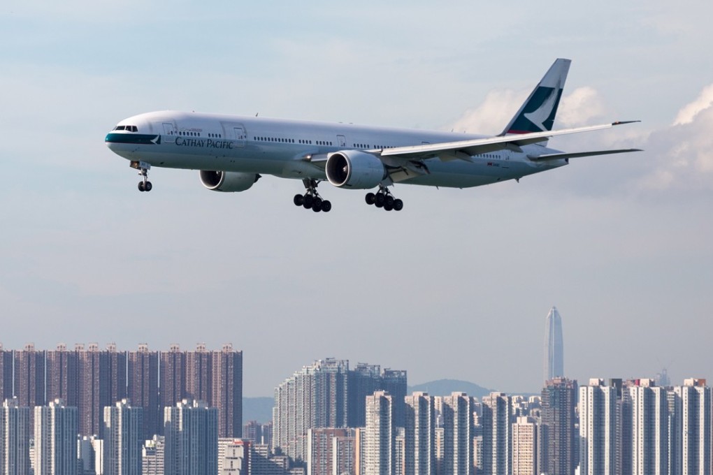 A Cathay Pacific Airways plane prepares to land at Hong Kong International Airport in August 2017. The airline and its subsidiary Hong Kong Dragon Airlines announced on October 24, 2018, that the personal data of nearly 9.4 million customers had been leaked earlier in the year. Photo: EPA-EFE