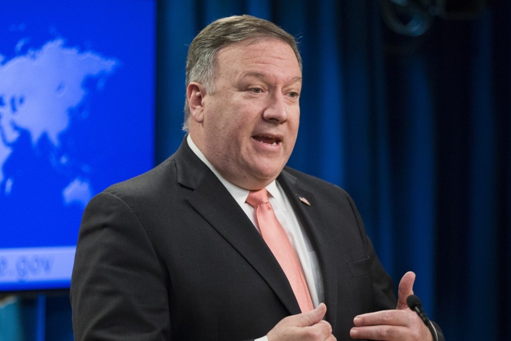 US Secretary of State Mike Pompeo at the State Department in Washington on Tuesday. Photo: EPA-EFE