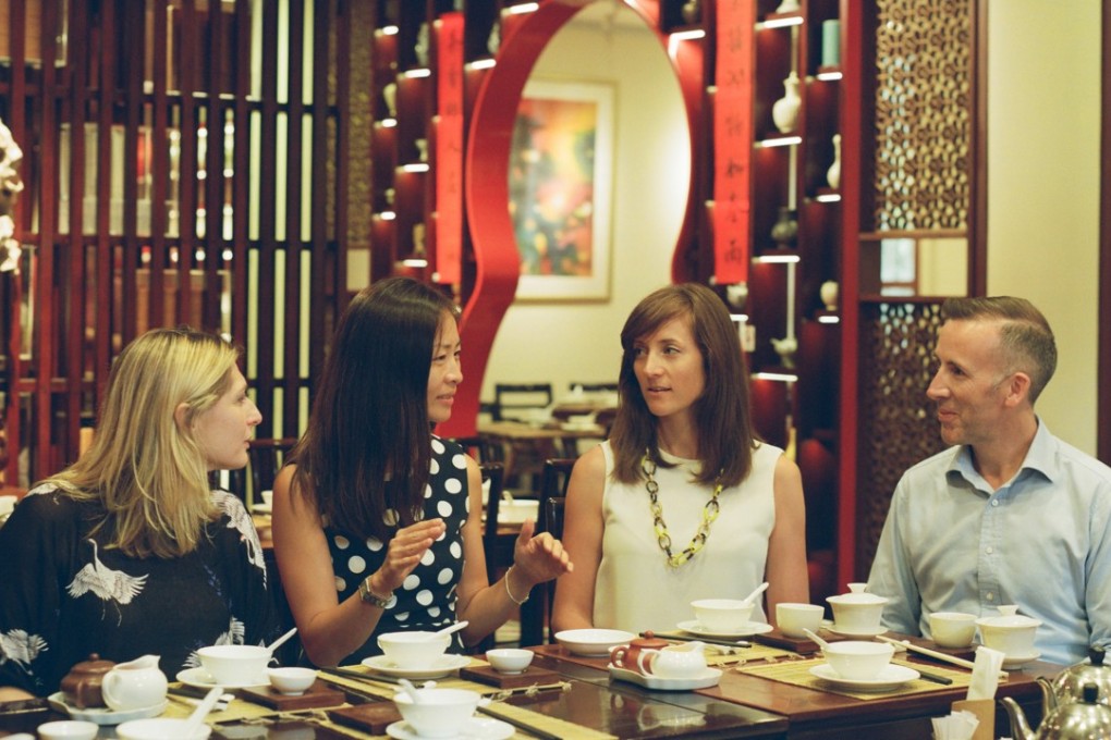 (From left) Sarah Davidson, North Asia EHS director, integrated facilities management, of Jones Lang LaSalle, Ying Fu, managing associate of Linklaters (Hong Kong), Jessica Chilton, managing associate of Linklaters (England and Wales), and Gary Murphy, senior HR adviser of PDM International, have all benefited from their companies’ flexible working practices. Photo: Abdela Igmirien