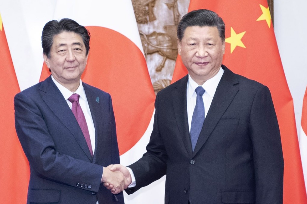 Chinese President Xi Jinping (right) meets with Japanese Prime Minister Shinzo Abe in Beijing. Picture: Xinhua