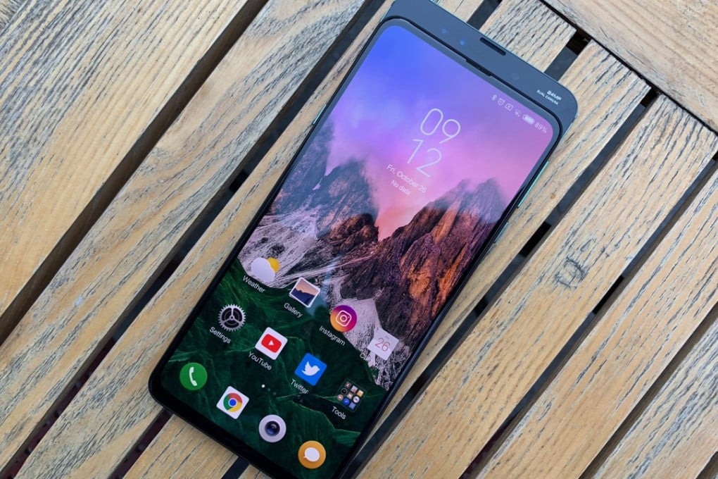 The Xiaomi Mi Mix 3 slides open at the front to reveal a selfie camera. Photo: Ben Sin