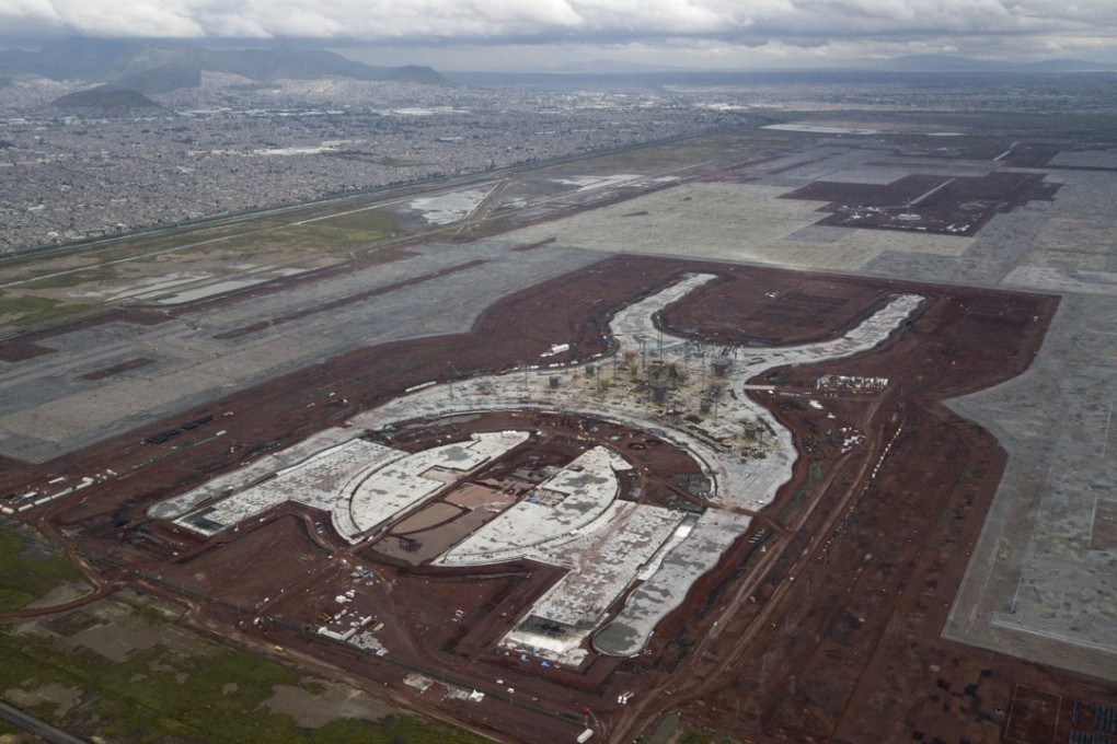 It is unclear what will be done with the enormous foundations already built on the site, a former lake bed known as Texcoco. Photo: AP