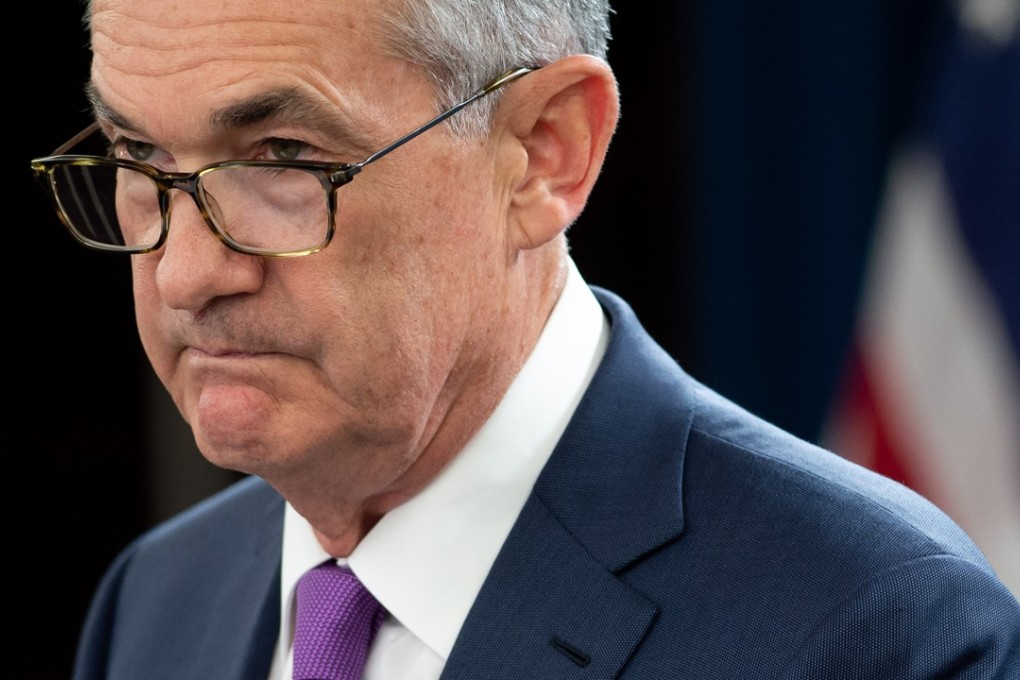 Federal Reserve chairman Jerome Powell speaks during a press conference. US President Donald Trump has blamed Powell’s determination to hike interest rates for recent stock market struggles. Photo: AFP