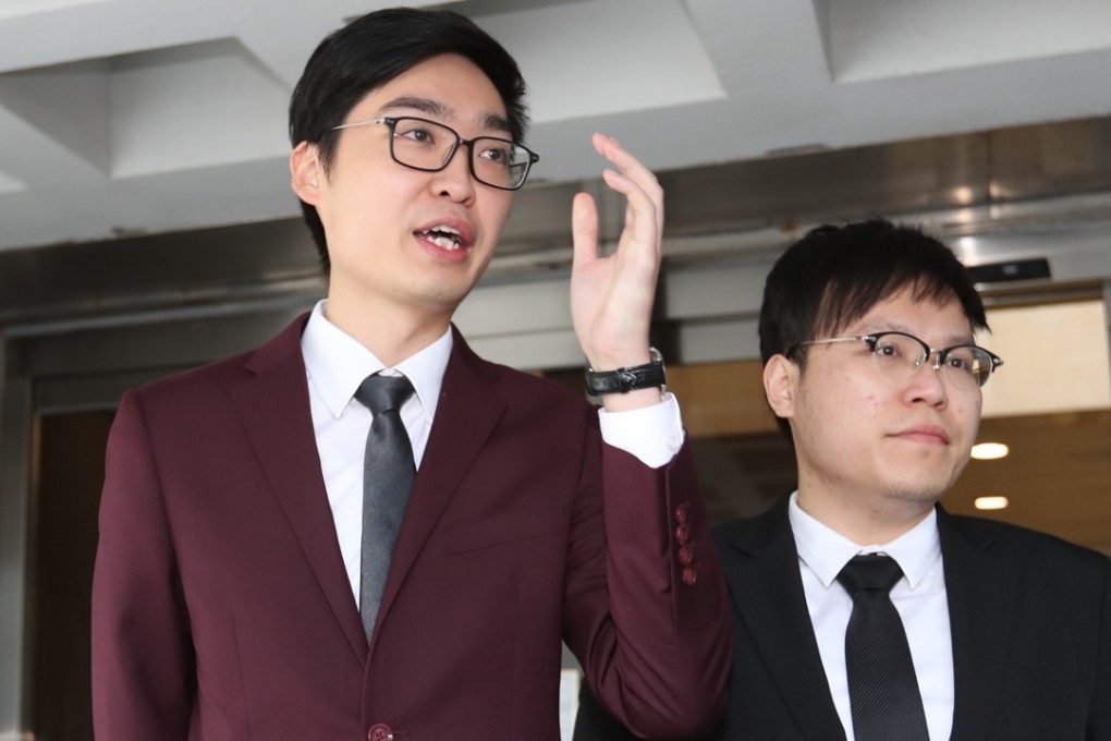 Convenor of the Hong Kong National Party Andy Chan Ho-tin (left) and spokesperson Chow Ho-fai have filed separate legal challenges to the secretary for security’s ban on their party. Photo: Edward Wong