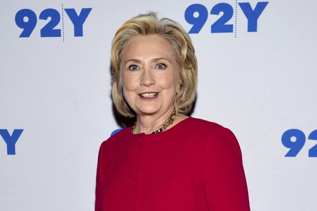 Former first lady of the United States and former secretary of state Hillary Clinton poses backstage before her conversation with Kara Swisher of Recode in New York on Friday. Photo: AP