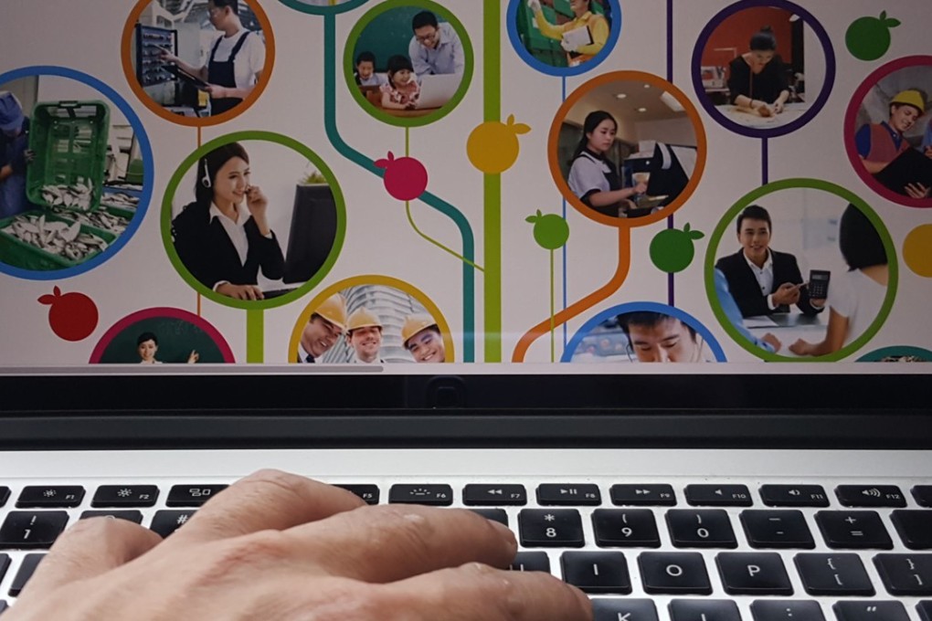 A page from the Mandatory Provident Fund Schemes Authority’s corporate brochure is displayed on a computer in March. Chief Executive Carrie Lam has proposed HK$29.3 billion in subsidies over 25 years for employers, in a move to scrap the MPF offsetting mechanism under which bosses could draw on staff contributions to the MPF to offset long-service or severance payments. Photo: Martin Chan