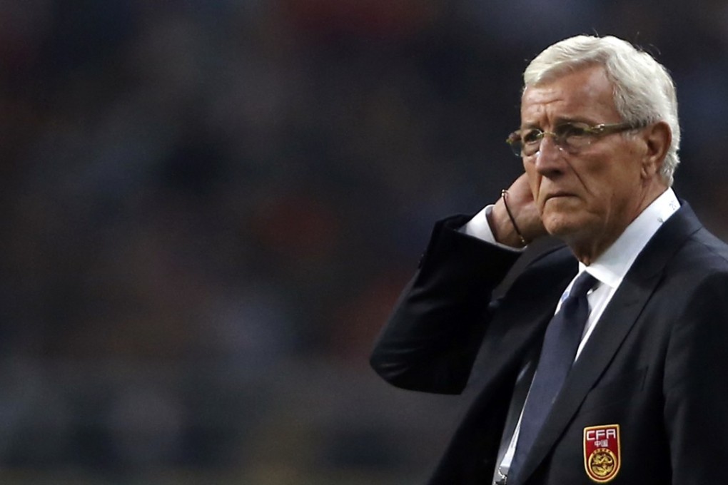 China coach Marcello Lippi watches the match against Wales at the 2018 China Cup in March 2018. Photo: AP