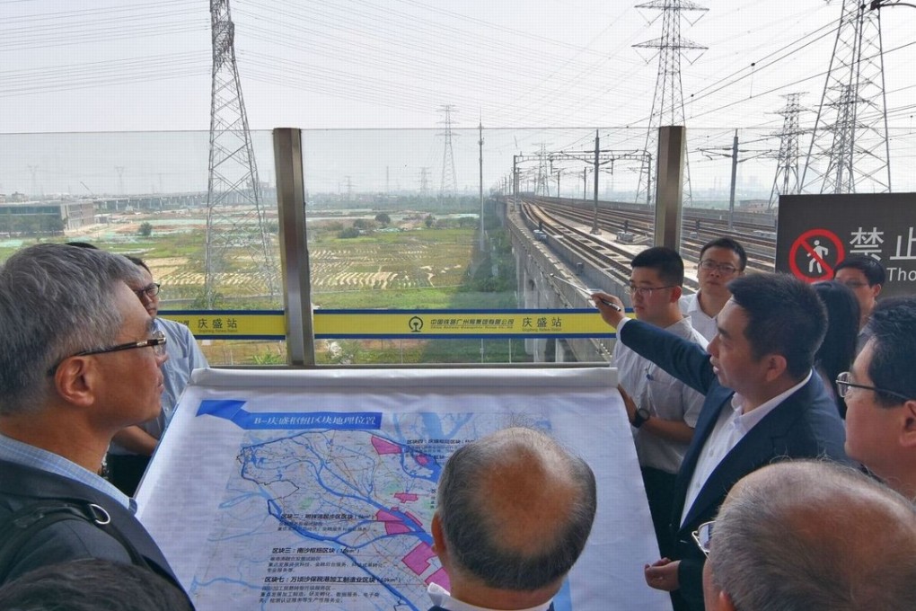 A delegation from the University of Science and Technology visits the site of the new Guangzhou campus. Photo: Handout