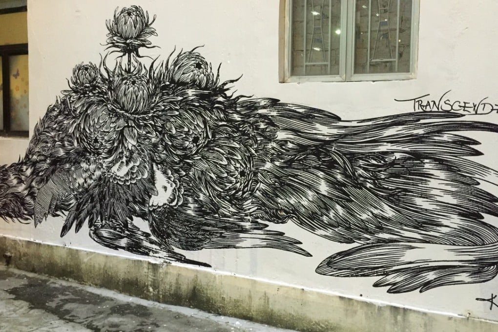 Kristopher Ho’s striking Transcendence outdoor mural at a home in North Point, Hong Kong.