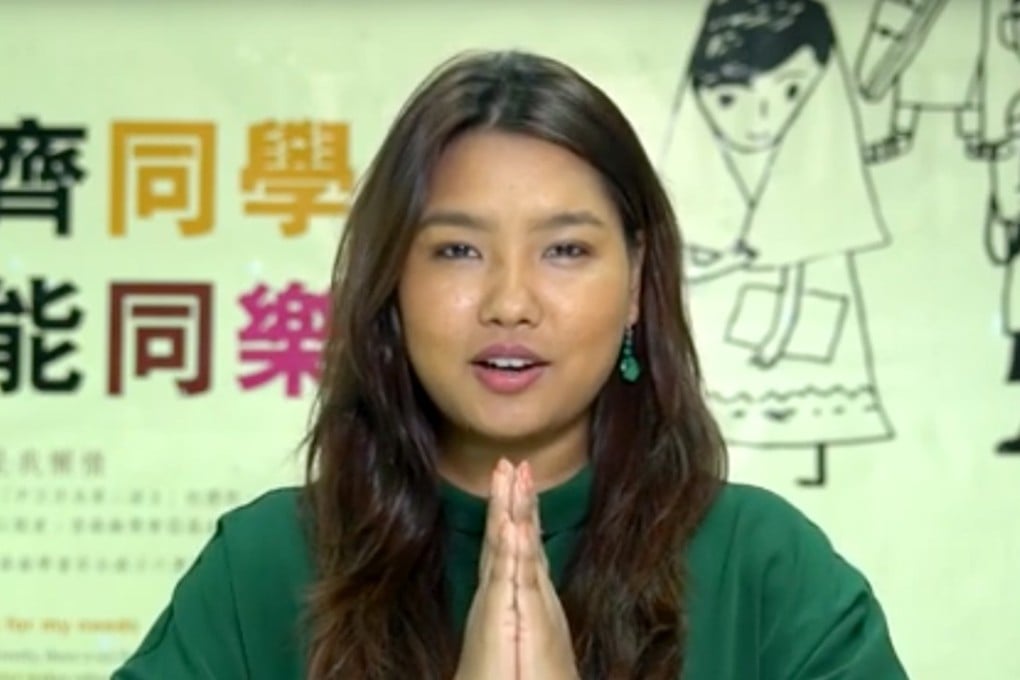 An explanatory video with a host speaking Nepali. Photo: Hong Kong Unison