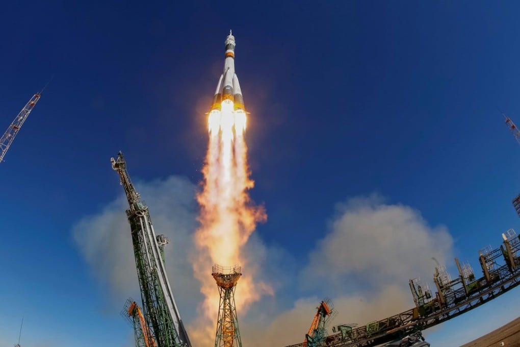 The Soyuz MS-10 spacecraft carrying American Nick Hague and Russian Alexey Ovchinin blasting off from the Baikonur Cosmodrome in Kazakhstan on October 11, 2018. Photo: Reuters