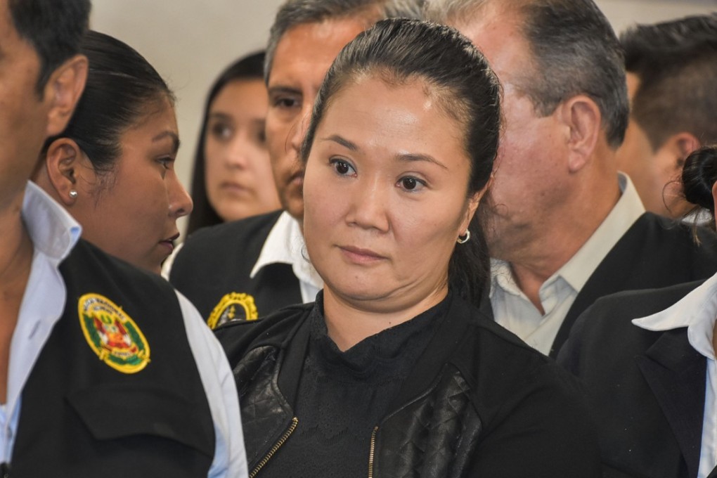 Keiko Fujimori during the court hearing in Lima. Photo: AFP
