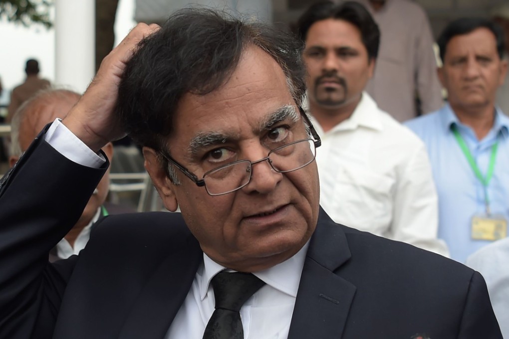 Saif-ul-Mulook, the Pakistani lawyer of Asia Bibi, leaves the Supreme Court after the final hearing in Islamabad. Photo: AFP