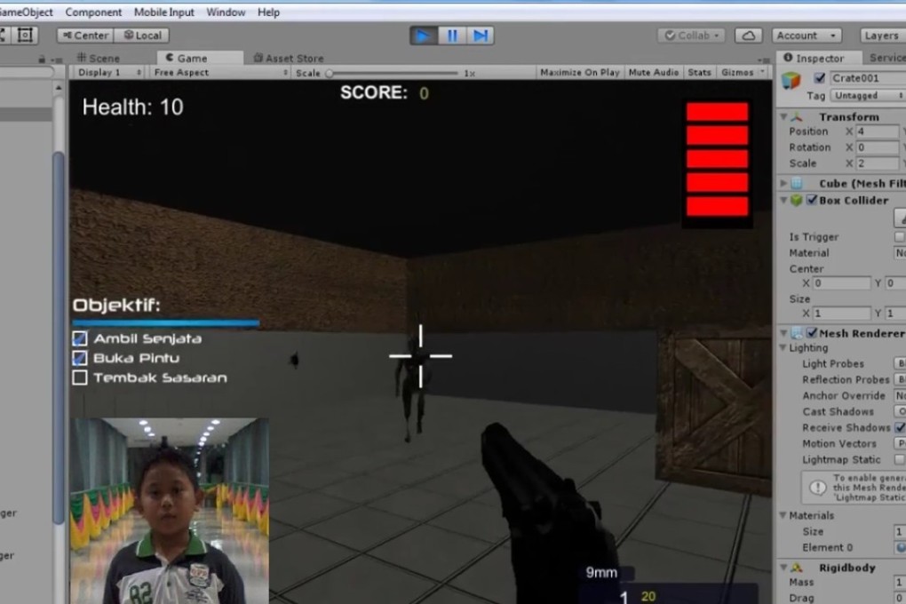 Muhammad Thaqif’s zombie-shooting game. Photo: Handout