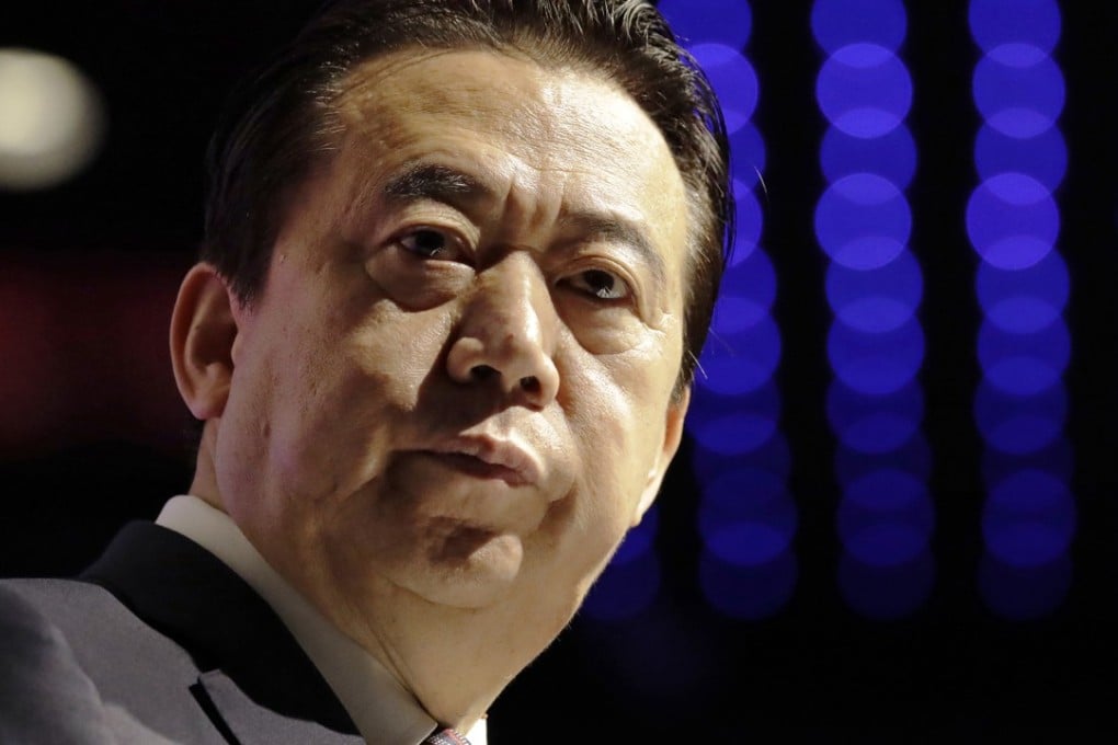 Meng Hongwei, then president of Interpol, gives a speech at the opening of the Interpol World Congress in Singapore in 2017. Two weeks after Meng’s disappearance at the end of September, the Chinese authorities announced that he had been detained. Photo: AFP