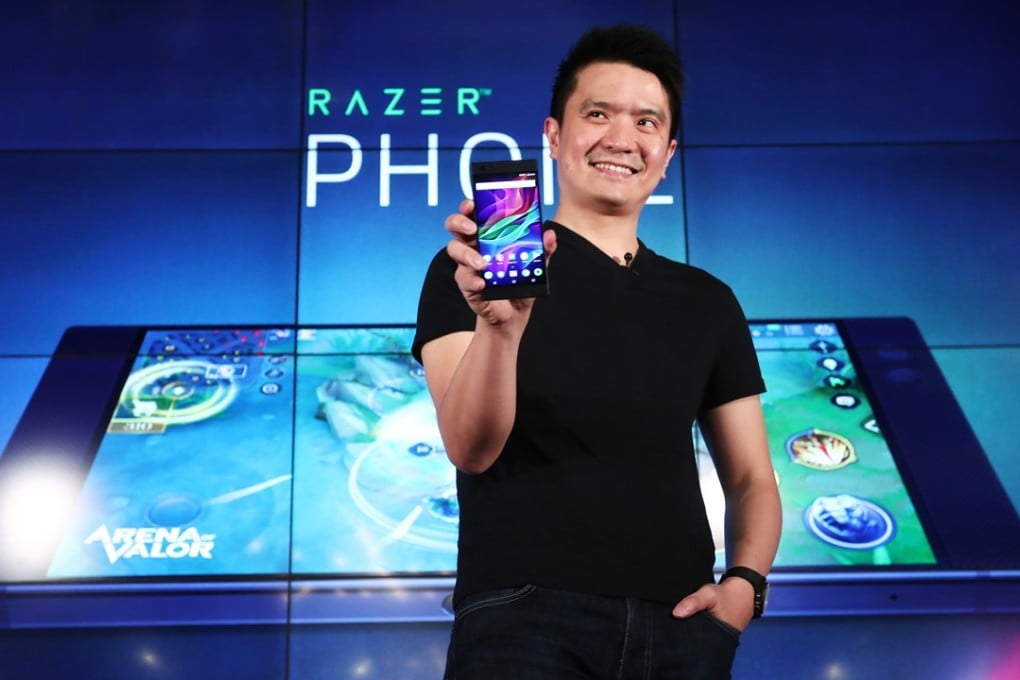 Min-Liang Tan at a Razer phone launch in Hong Kong last year. Photo: Edward Wong