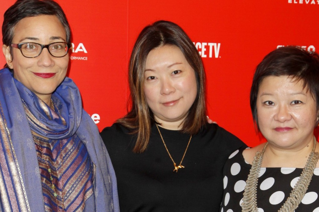 (From left) Sophia Siddique, director Sandi Tan and Jasmine Ng at the Sundance Film Festival in Park City, Utah this year. Photo: AFP