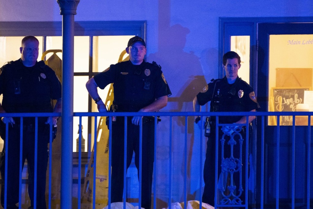 Tallahassee police outside the yoga studio where a gunman Scott Beierle killed two women. Photo: AFP