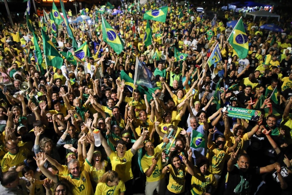 Bolsonaro supporters celebrate in Brasilia. Photo: AFP
