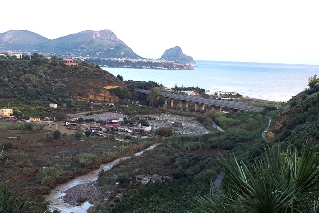 A view of the area where nine people lost their lives when their home was flooded in Casteldaccia, near Palermo. Photo: AP