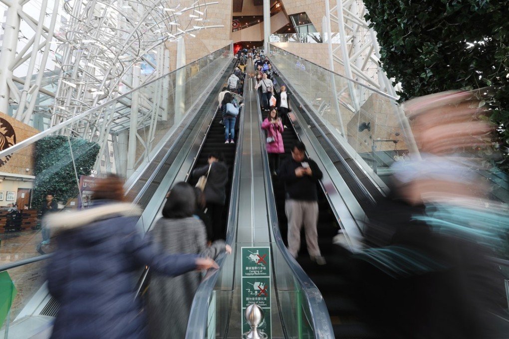 The accident happened on the escalator at Langham Place in March last year. Photo: Winson Wong