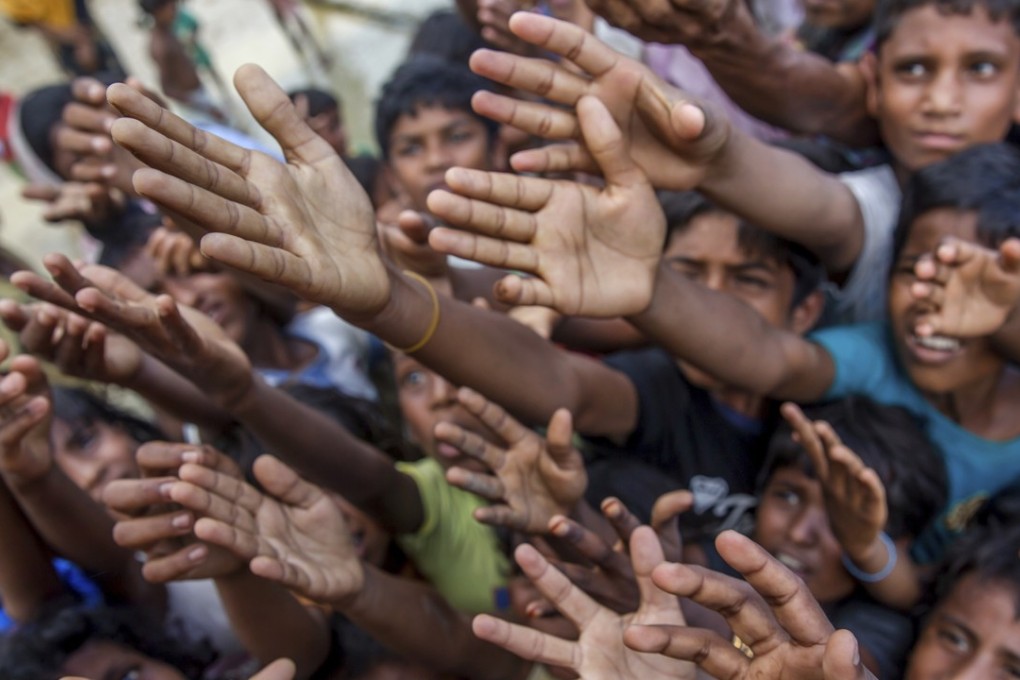Rohingya Muslim children at Taiy Khali refugee camp in Bangladesh. Photo: AP