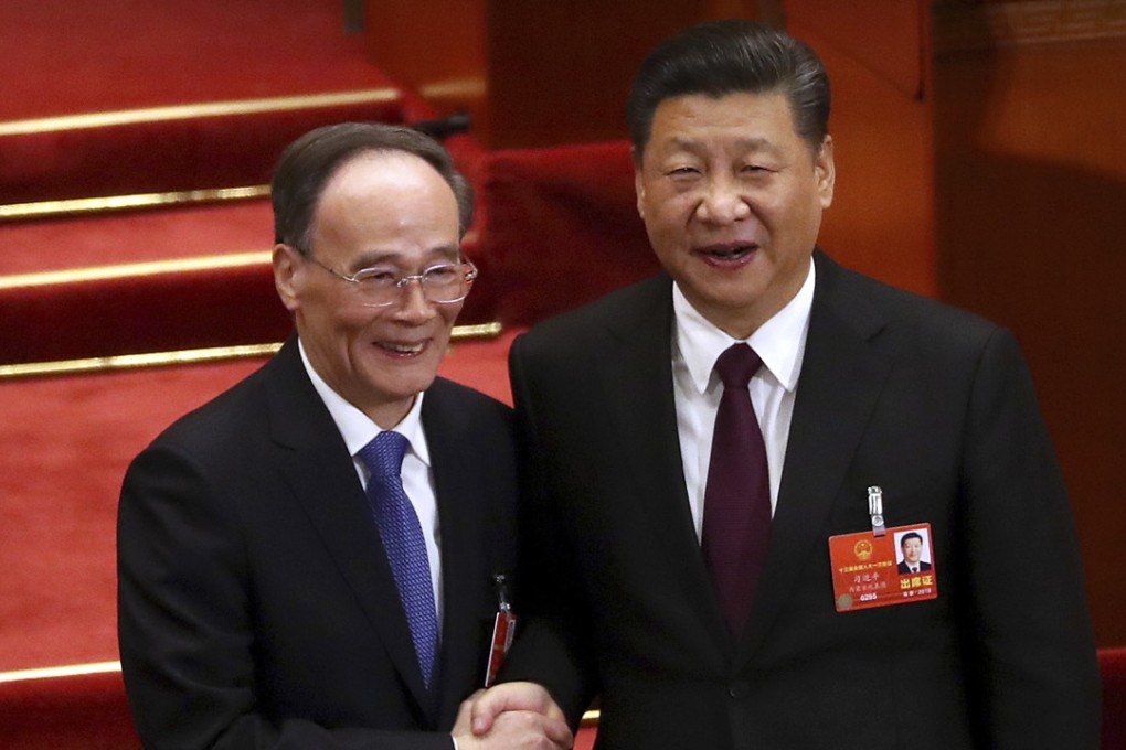 Xi Jinping (right) and Wang Qishan both made speeches this week – but neither offered new proposals to de-escalate trade tensions. Photo: AP