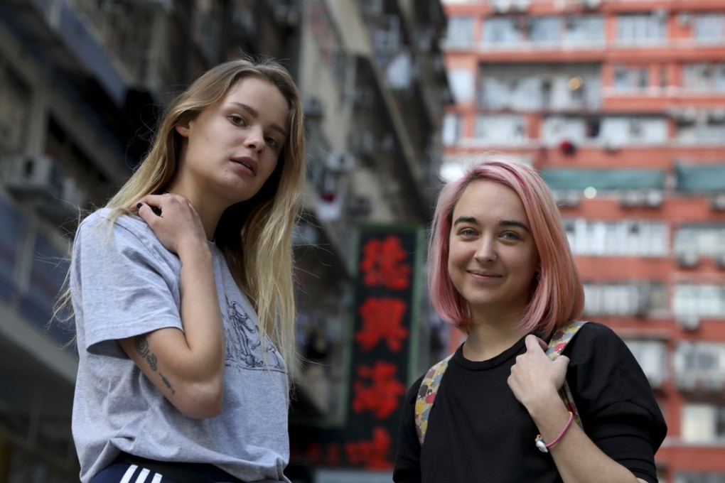 Two members of the Russian punk group Pussy Riot were in Hong Kong to support LGBT rights. Photo: Nora Tam