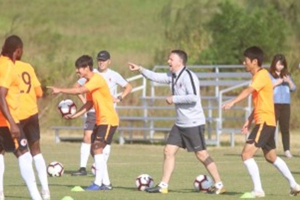 Coach Gary White calls the shots at a training session. Photos: Chan Kin-wa