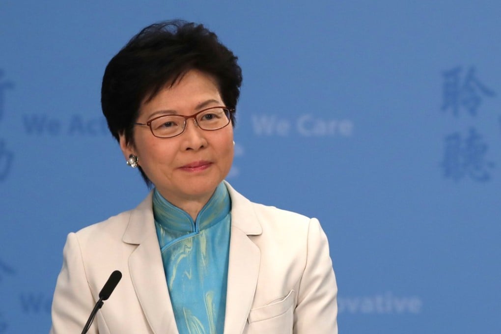 Carrie Lam, Hong Kong Chief Executive, at a joint radio phone-in programme on her policy address, on October 11. Photo: Nora Tam