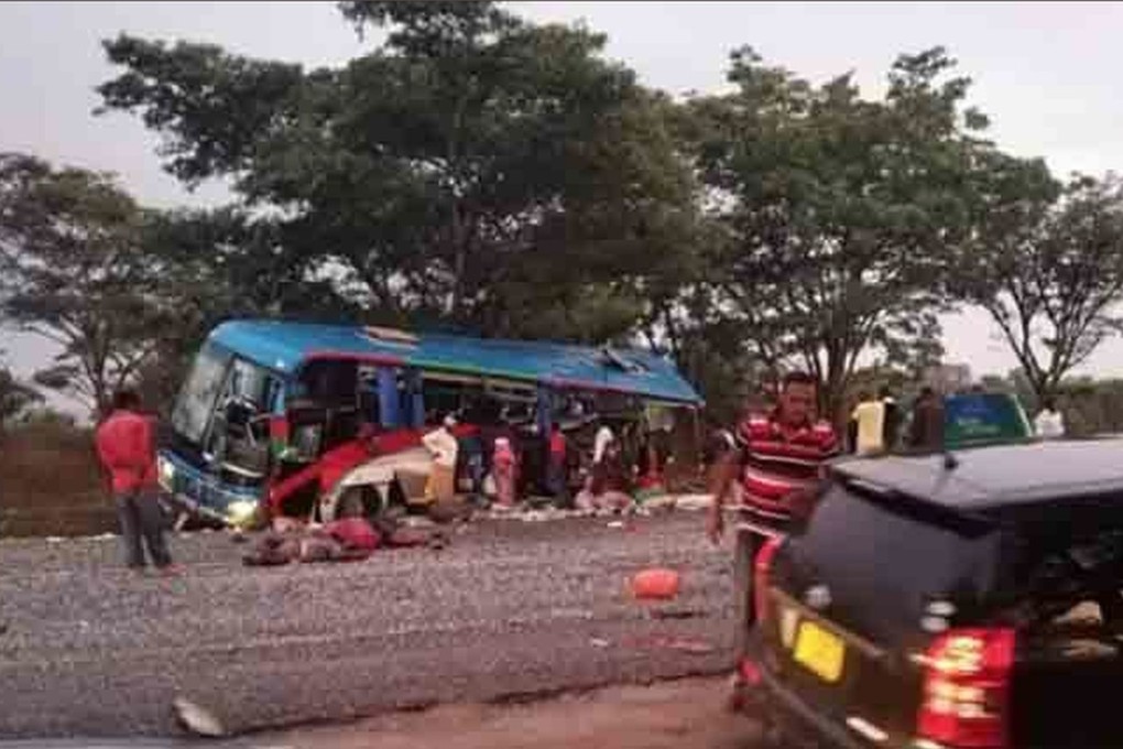 Dozens of people were killed in a Zimbabwe bus crash on Wednesday evening. Photo: Twitter