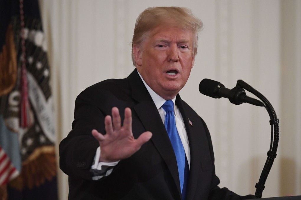 US President Donald Trump speaking at a press conference at the White House on Tuesday. Photo: Xinhua