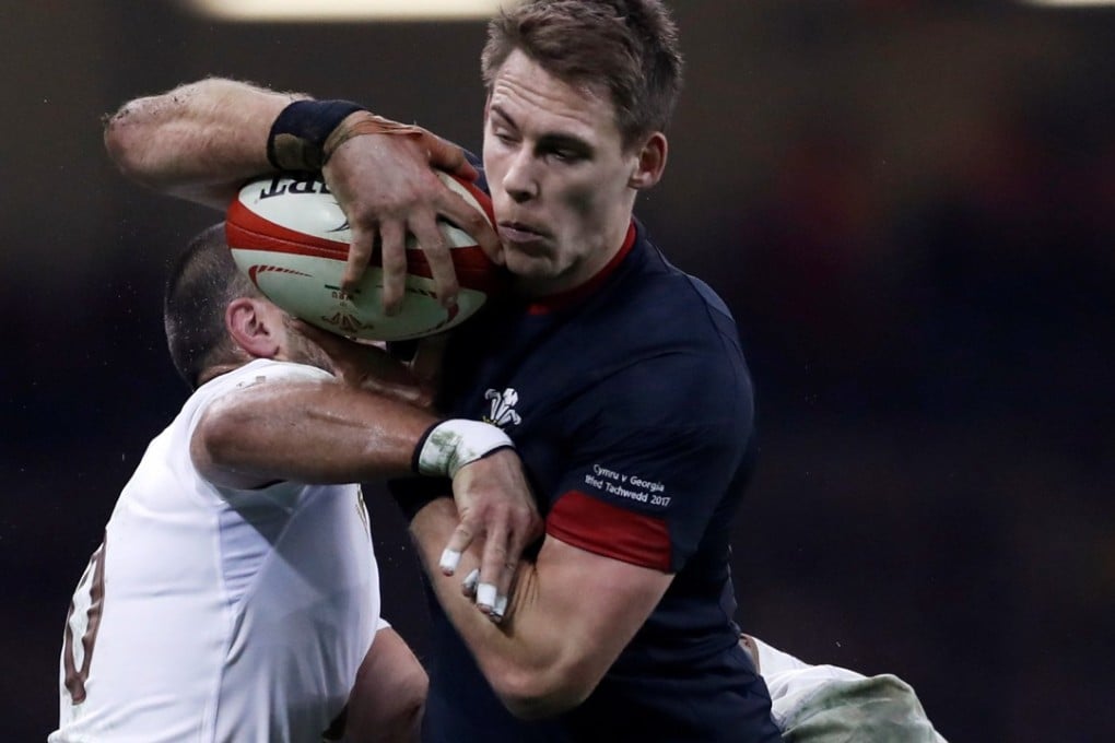 Wales’ Liam Williams tackled by Georgia's Lasha Khmaladze and Mikheil Nariashvili in 2017. Georgia need more games like this against top nations, but the Six Nations is not the answer. Photo: Action Images via Reuters/Andrew Boyers