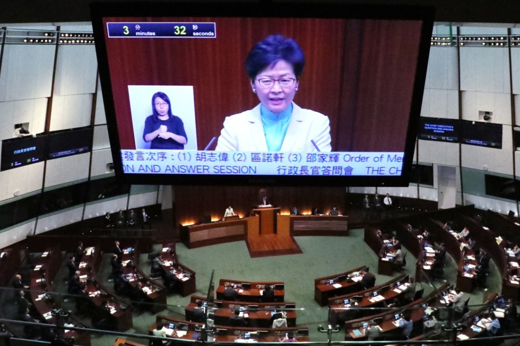 Carrie Lam delivered her policy address on October 10. Photo: Nora Tam