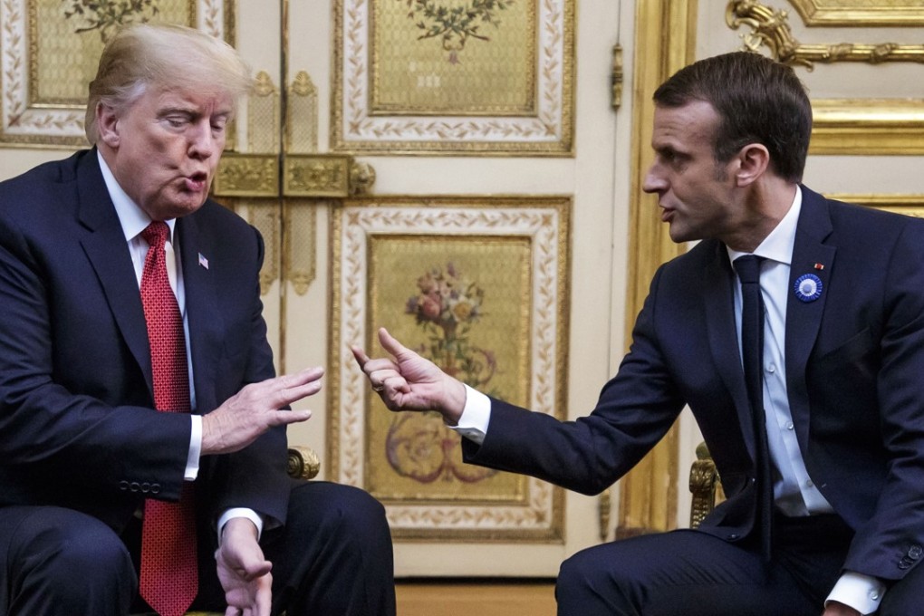 US President Donald Trump and French President Emmanuel Macron at the Elysee palace in Paris. Photo: EPA