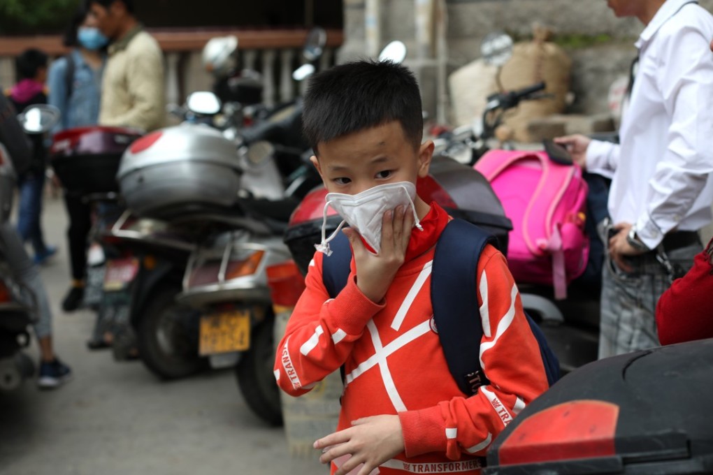 Parents complained that children in Xiaocuo were being exposed to toxic air but were being told to continue to come to class. Photo: Xiaomei Chen