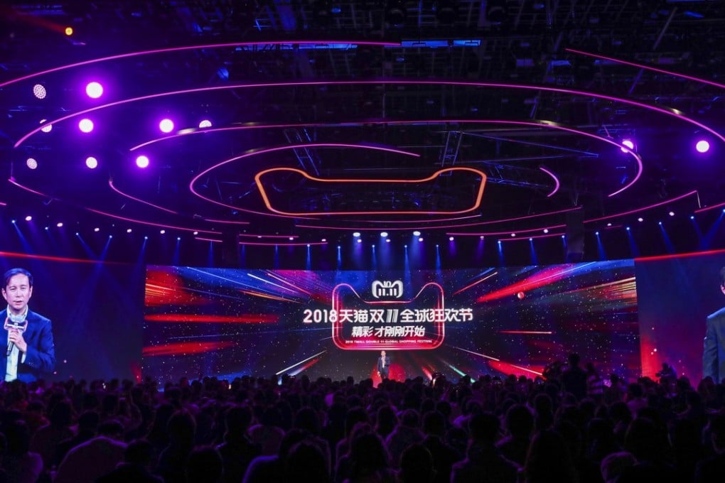 Daniel Zhang (Zhang Yong), CEO of Alibaba Group, speaks at the kick-off press conference for Alibaba Group’s Global Shopping Festival 2018 in Beijing on October 19, 2018. Photo: SCMP