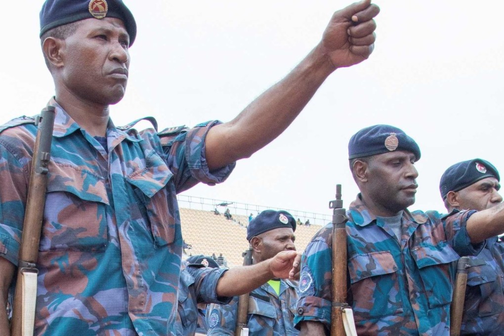 Papua New Guinea troops on parade in Port Moresby, the host city for the upcoming Asia-Pacific Economic Cooperation summit from November 17. A multinational force has been deployed ahead of the high-profile leaders’ meeting. Photo: AFP