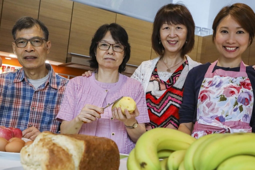 Mok Chun-keung, Lau Shuk-ying, of the Maggie Cancer Caring Centre, Helen Lui Wong Yun-fong, and Dietitian Sally Poon Shi-po at Tuen Mun Hospital. Photo: K.Y. Cheng