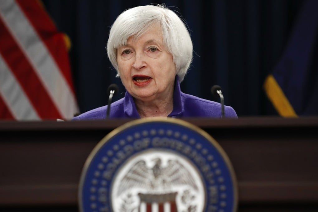 The US Federal Reserve’s former Chair Janet Yellen during a December 13, 2017 news conference in Washington DC. Photo: AP