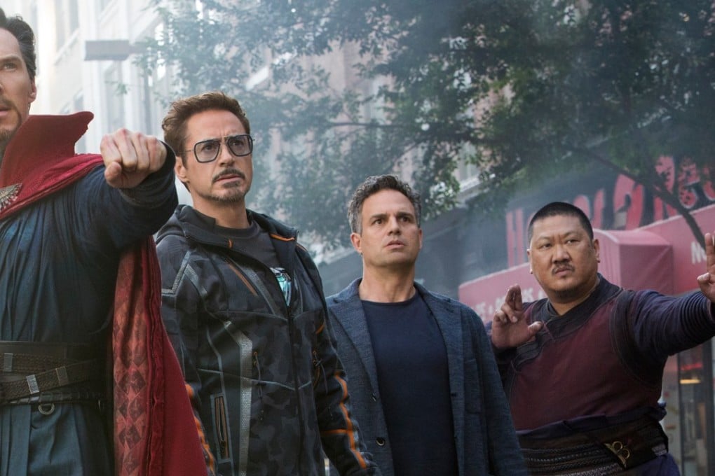 Benedict Wong (right) as Wong in Avengers: Infinity War with co-stars (from left) Benedict Cumberbatch, Robert Downey Jr. and Mark Ruffalo. Photo: Marvel Studios/AP