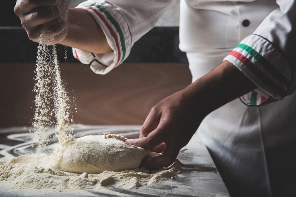 Pizza dough being prepared at Casa Don Alfonso in Macau.