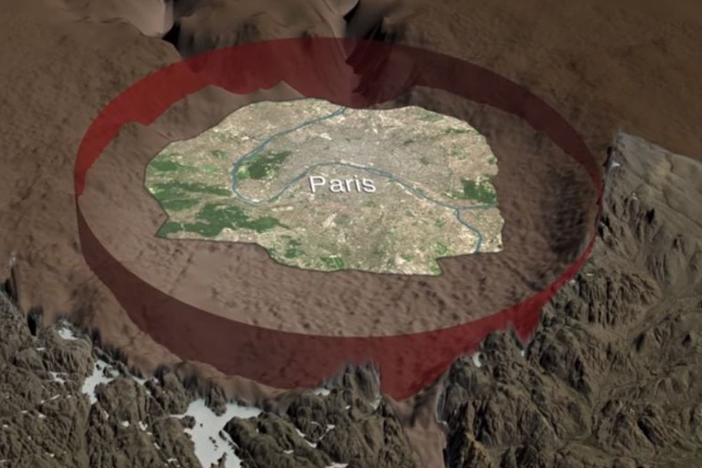 A massive iron meteorite smashed into Greenland as recently as 12,000 years ago, leaving a crater bigger than Paris that was recently discovered beneath the ice with sophisticated radar. Photo: Nasa