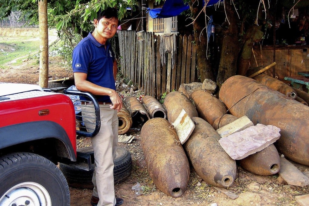 Disarmed bombs in Xépôn, Laos. Picture: Halo Trust