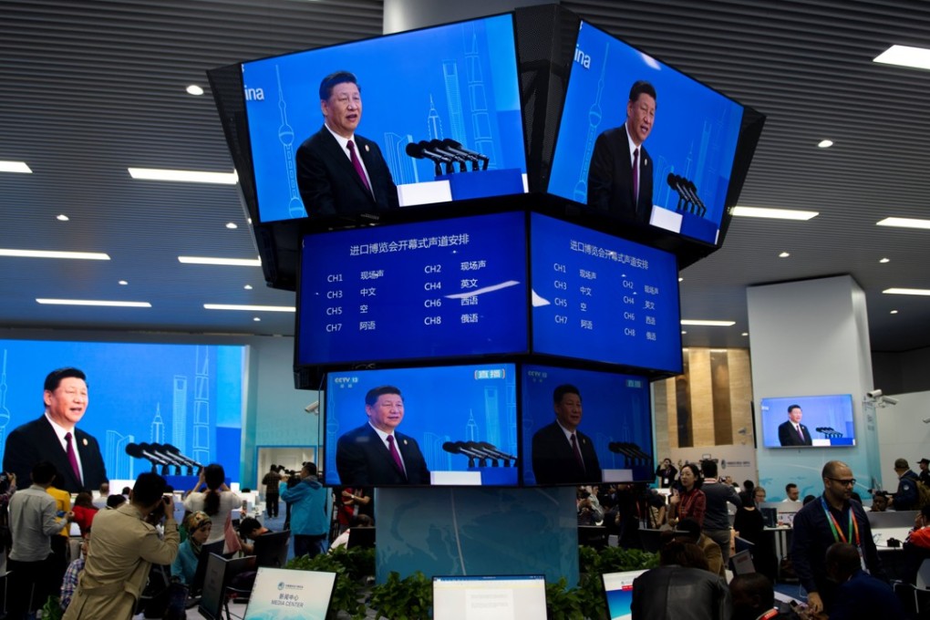 China's President Xi Jinping speaks at the China International Import Expo in Shanghai. Photo: Reuters